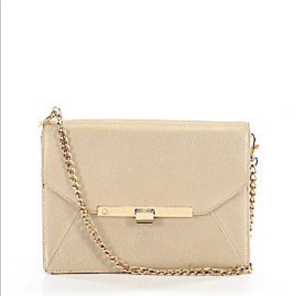 C Wonder gold rectangle bag w metal chain